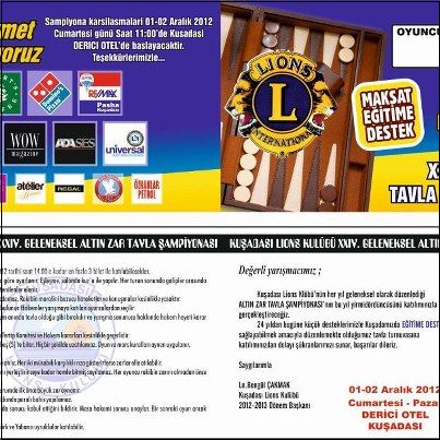 Tavla turnuvasına sponsor olduk.